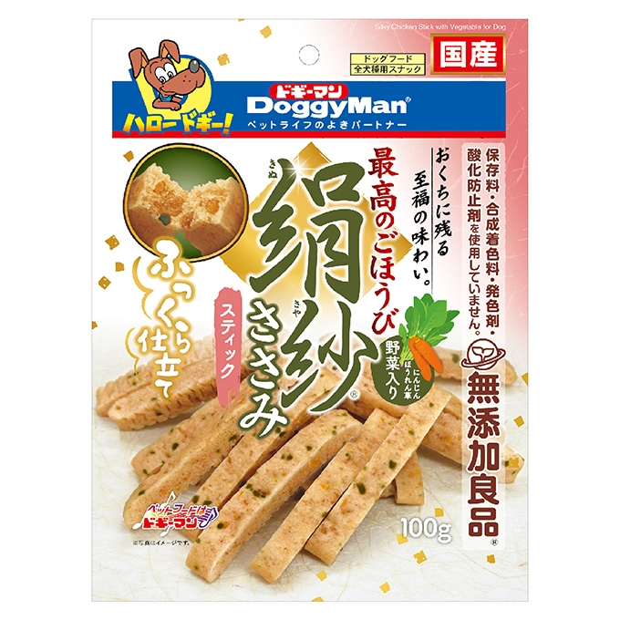 DoggyMan Silky Chicken Stick with Vegetable Treats for Dogs